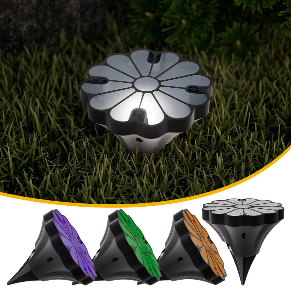 4pcs Solar Daisy Flower LED Lighting Lamps Stakes Solar Tent Camping Lights Holiday Decorative Lights Suitable for Ground Lawns