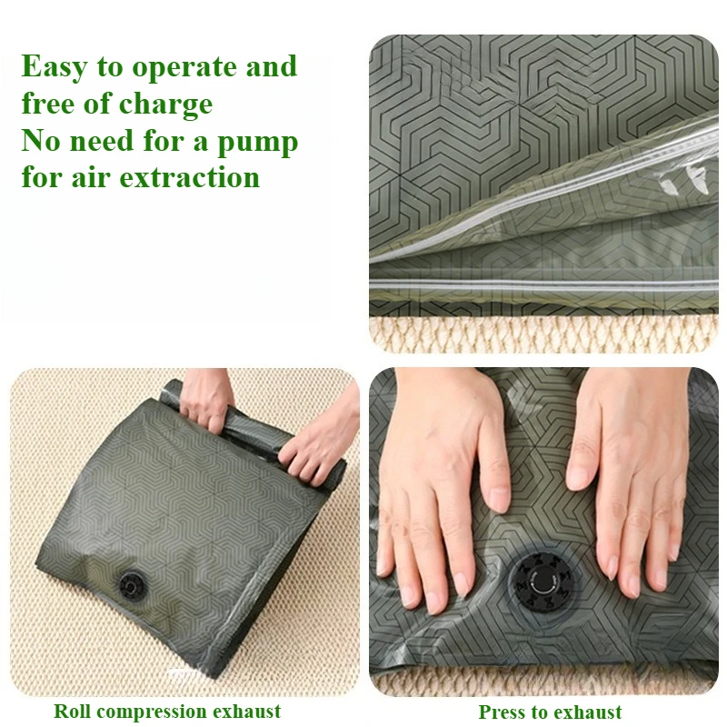 Travel Clothing Compression Bag with Press-in Air Removal Thickened and Enlarged Dustproof Storage and Vacuum-Free