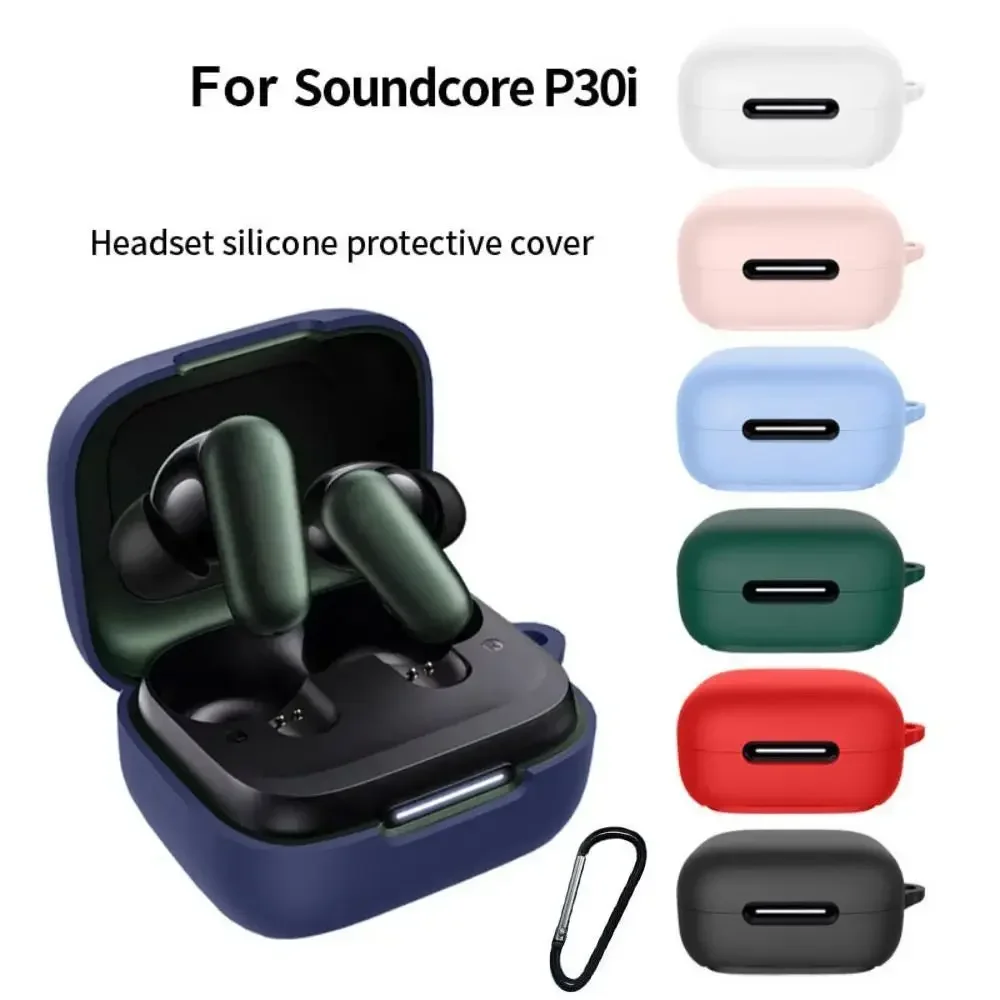 

Colorful Silicone Earphone Case Suitable For Anker Soundcore P30i Earbuds Protective Cover Dustproof Headphone Box Sleeve