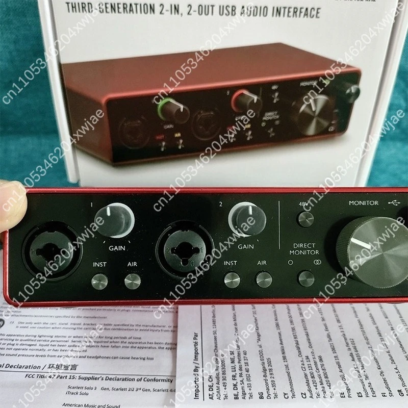 2I2 3세대 전문가용 컴퓨터 USB 외장 사운드 카드 더빙 라이브 스트리밍 카라오케 녹음 악기 편곡