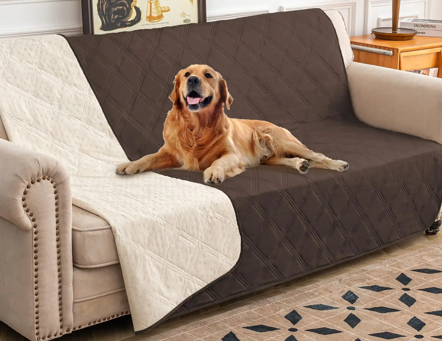 

Waterproof Dog Bed Cover Pet Blanket With Anti-Slip Ba For Furniture Bed Couch Sofa