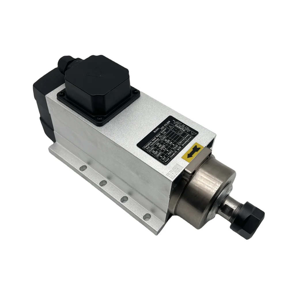 2.2KW/2200W ER20 Air Cooled Square Flanged CNC Spindle Motor 220V 24000Rpm 400HZ With ER20 Collet for CNC Router Machine