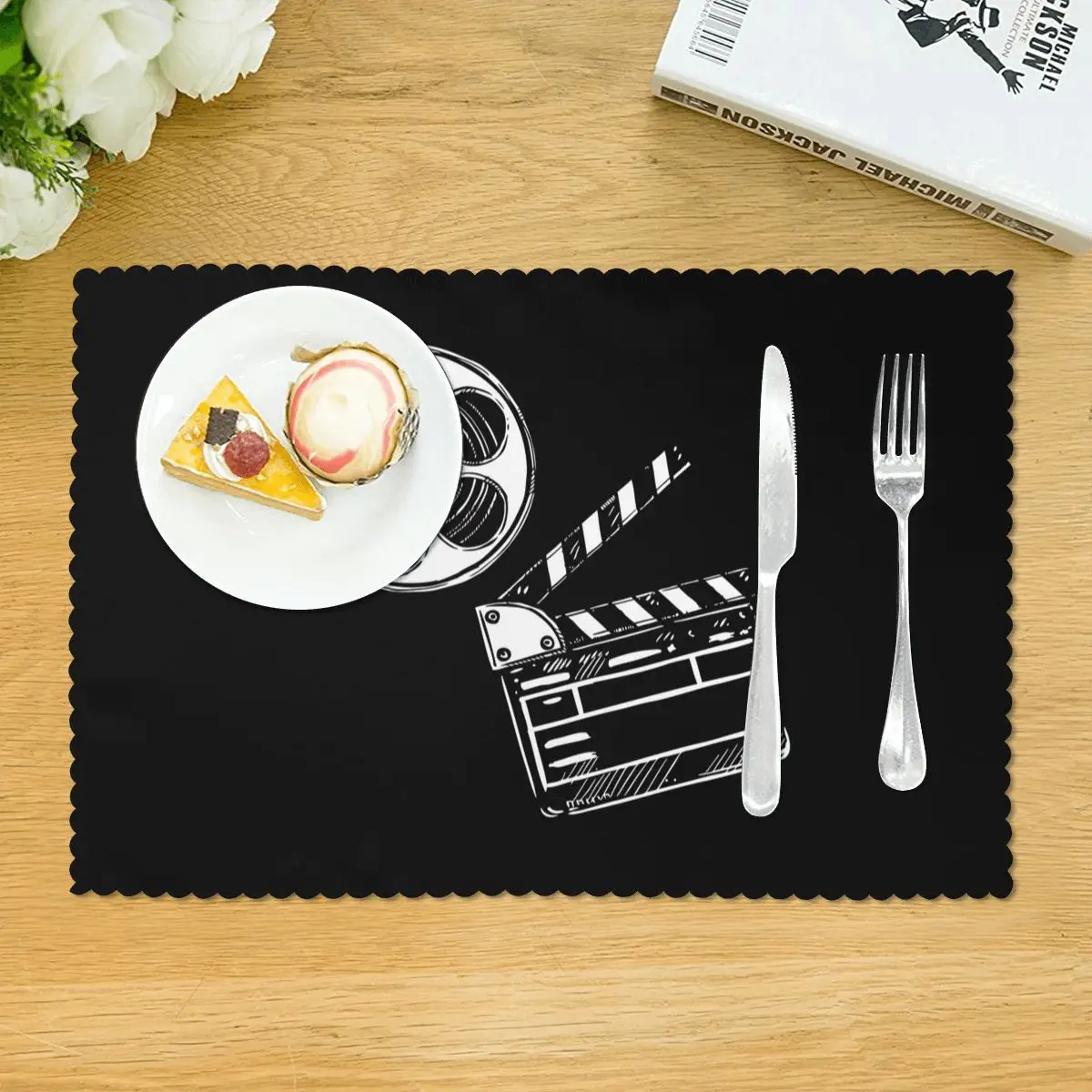 مفرش أطباق قابل للغسل للأفلام والفيلم والجلبربورد لطاولة الطعام وعاء كوستر ديكور المنزل حصير فائق الامتصاص