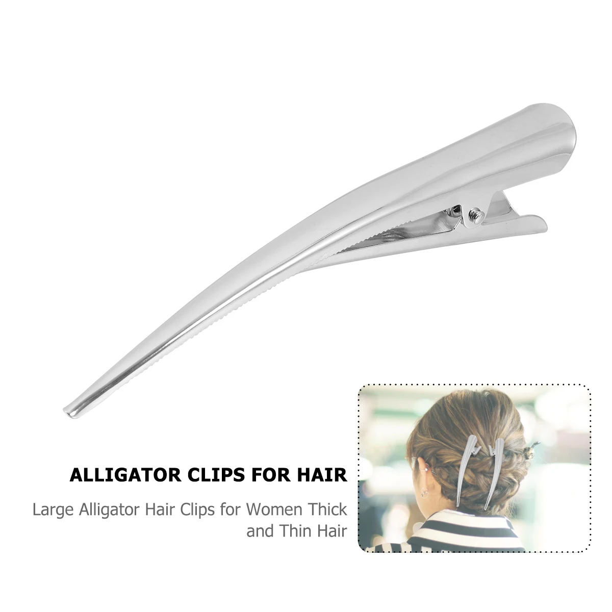 

12 Pcs Duckbill Hair Clips Metal Headdress Accessories for Styling Girls Large Grip Force Durable Salon Barber Home