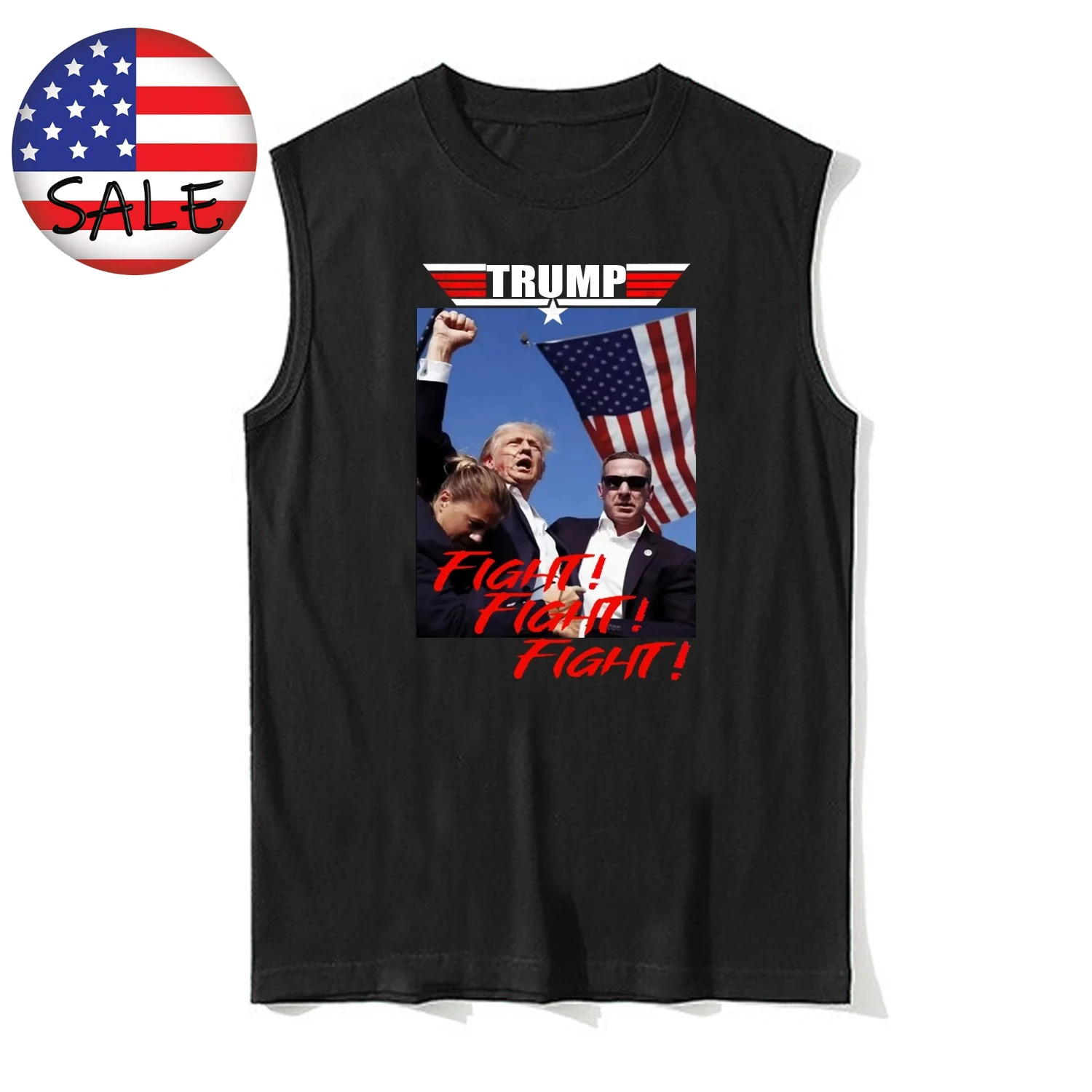 

Fight Slogan 2024 Election Rally Trump Get Shot Political Tanktop 100% Cotton O-Neck Vest Summer Casual Mens Sleeveless T-shirt