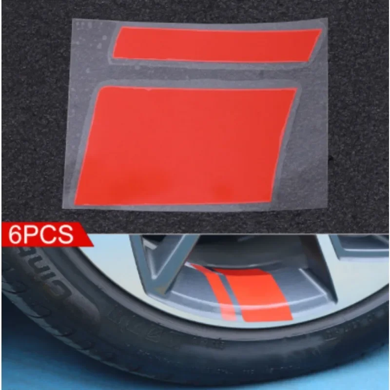 6pcs Car Sticker Reflective Car Wheel Rim Vinyl Warning Stickers for kia sorento renault scenic 2 v.w passat b7 fiat 500x mitsub