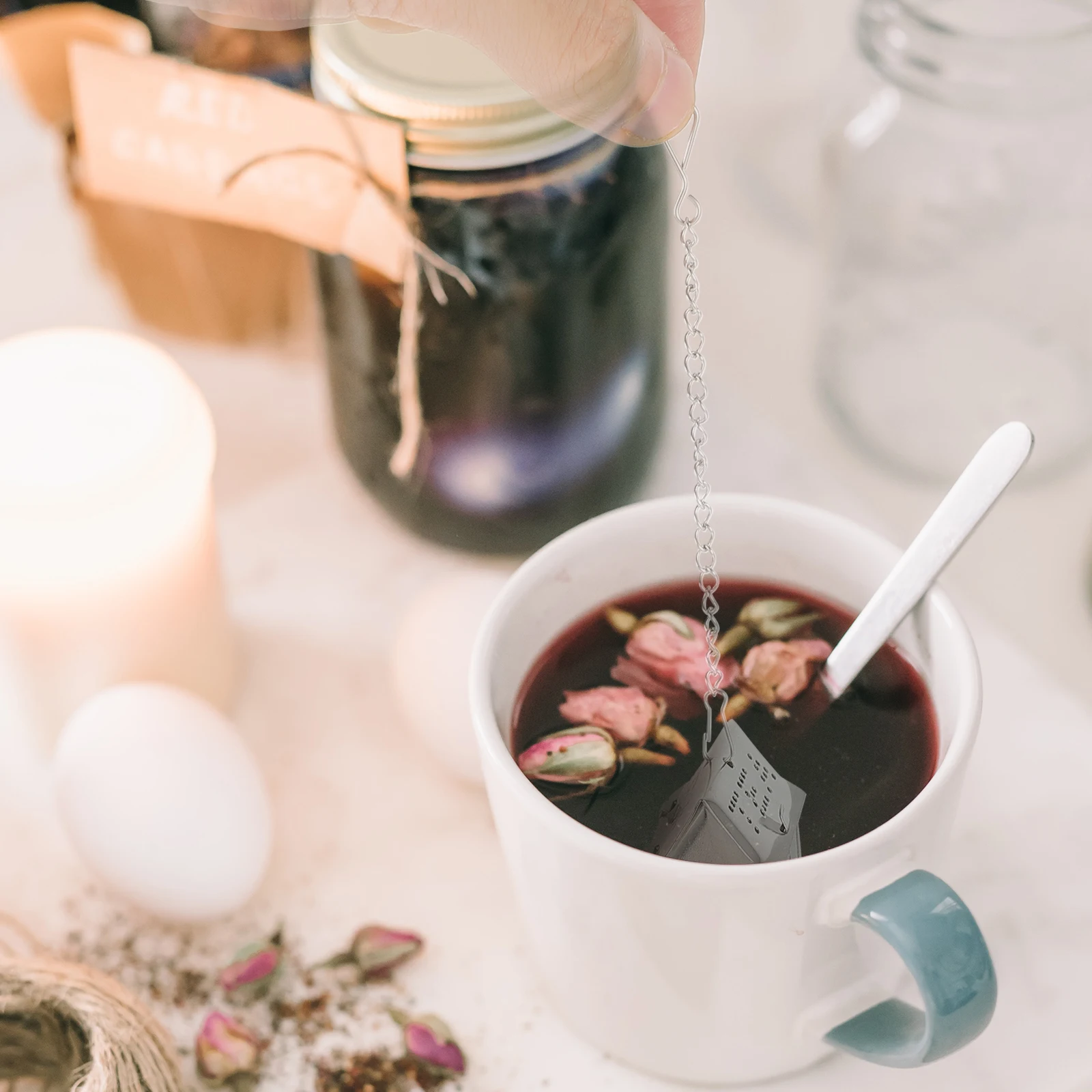 

2Pcs Tea Filter Tea Strainer Strainers Fine Mesh Cup Large Sifters Stainless Steel Kitchen Gadgets Herb Strainer