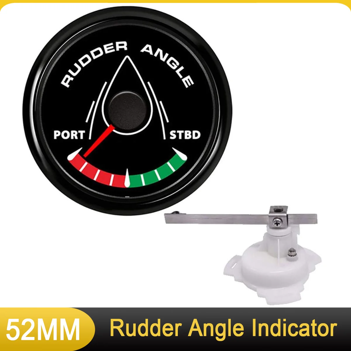 

52MM Rudder Position Indicator with Sensor, Waterproof Rudder Angle Indicator 0-190 Ohm for Boat Yacht RV Marine or Sensor