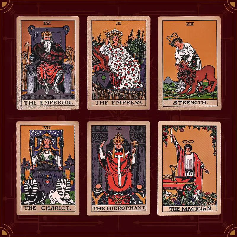 로즈 골든 타로-78pcs 가이드북이 포함된 클래식 타로 덱, 초보자 친화적인 타로 카드, 운세 보드 게임