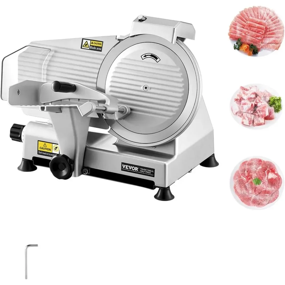 

10 электрических коммерческих мясорубок Deli с мощностью 180 Вт и регулируемым лезвием 65Mn, настройками толщины 0-0,4 дюйма