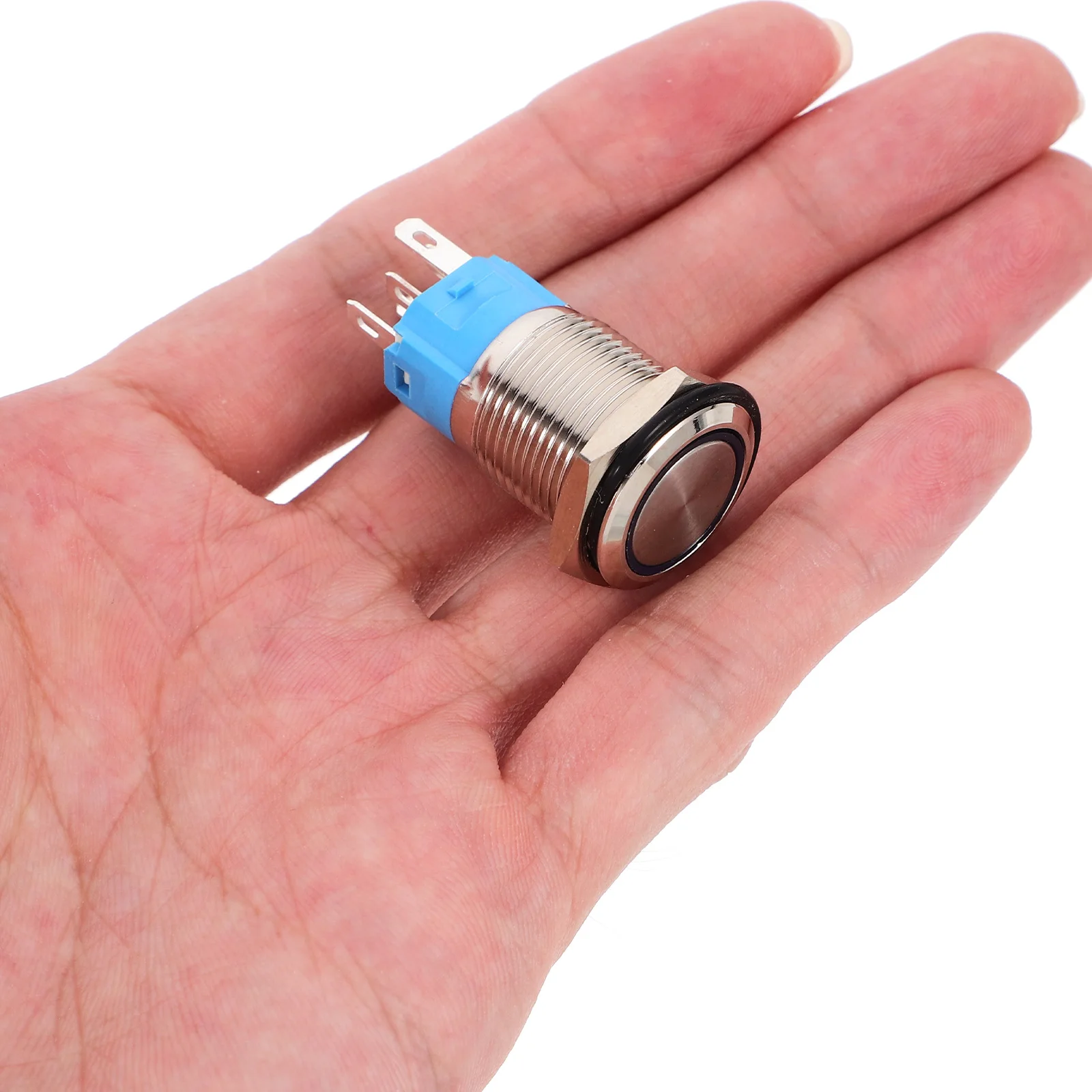 

Universal Vehicle Ignition Switch 16Mm Brass Stainless Steel Push Button Starter Led 12V Auto Engine Start Momentary Car