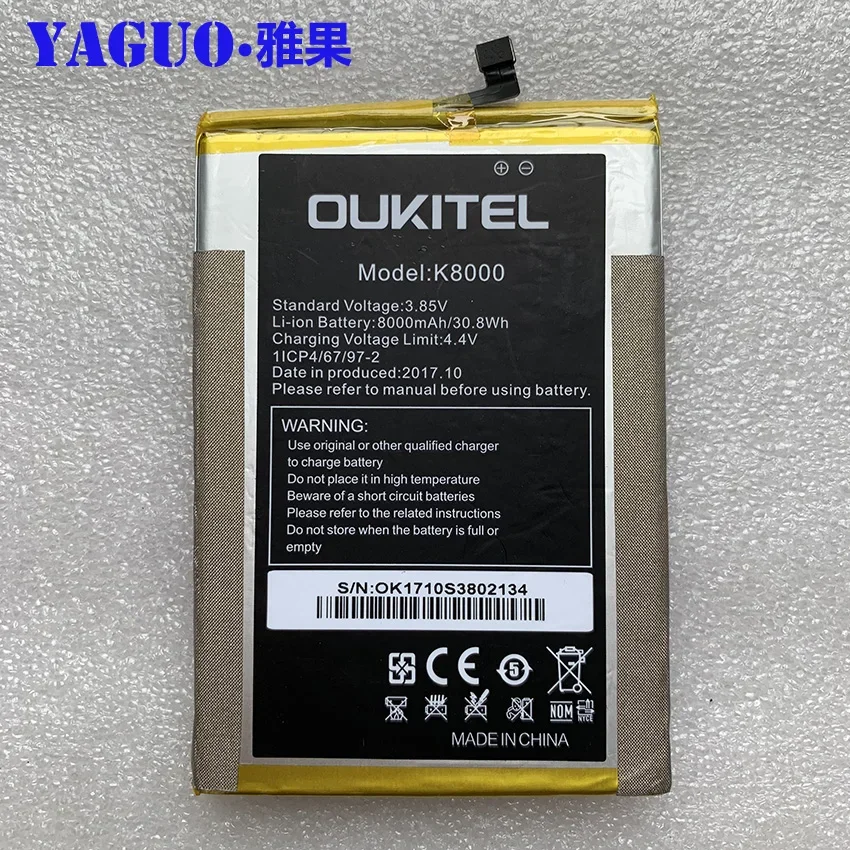 100% Original Full 8000mAh Battery Replacement High Quality Large Capacity Back Up Bateria For Oukitel K8000 Smart Phone