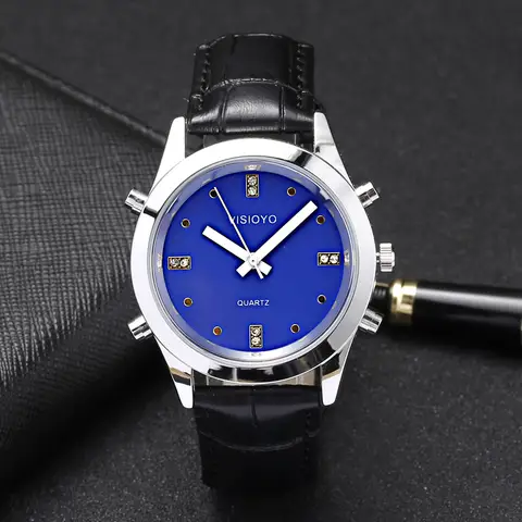 이탈리아어 말하는 시계 알람 Funtion, 블루 다이얼