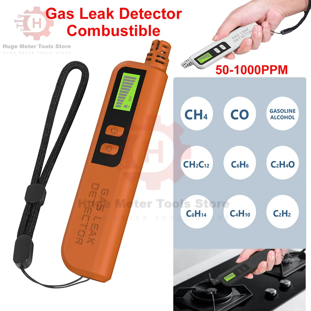 

Professional Natural Gas Leak Detector Methane Liquefied Methane Analyzer Gas Leak Detector 50-1000PPM with Buzzer Alarm Sound