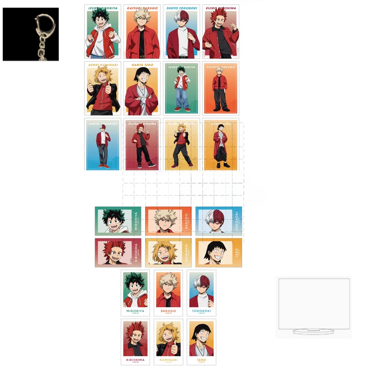 Game Midoriya Izuku Todoroki Shouto Bakugou Katsuki Uraraka Ochako Acrylic Stand Figure Doll Anime Keychain Cosplay Toy Gift