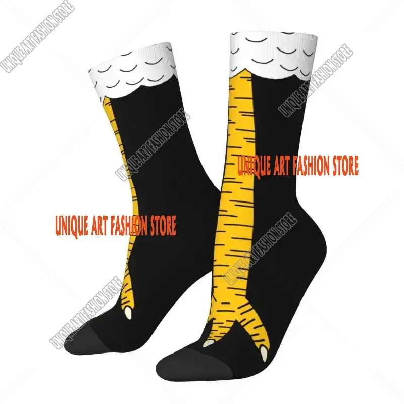 Cool Mens Funny Chicken Legs Crazy Socks Unisex Breathable Hip Hop Comfortable Non-Slip Funny Animal Paws Crew Socks