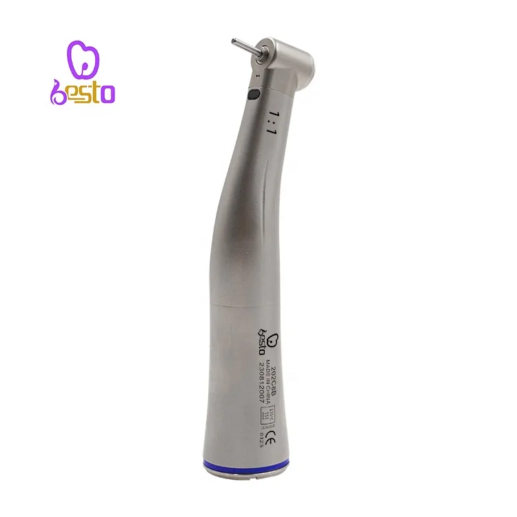 

den tal 1:1 Fiber Optic Contra Angle with FG1.6mm Push Botton Low Speed Handpiece Stainless Steel Turbine Contra Angle