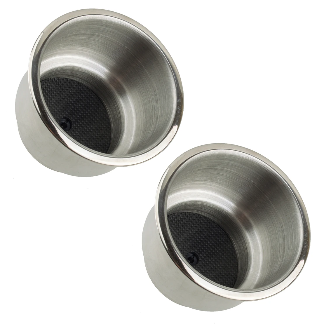 

2Pcs Silver Stainless Steel Recessed Cup Drink Holder With Drain for Marine Boat RV Camper Car Truck