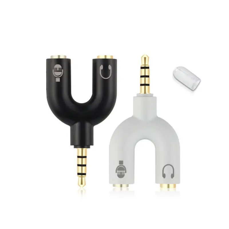 1/5/10pcs 3.5mm Stereo Splitter Audio To Mic&Headset Earphone Connector Converter Jack Adapter 2 Way For Mobile Phone Tablet PC