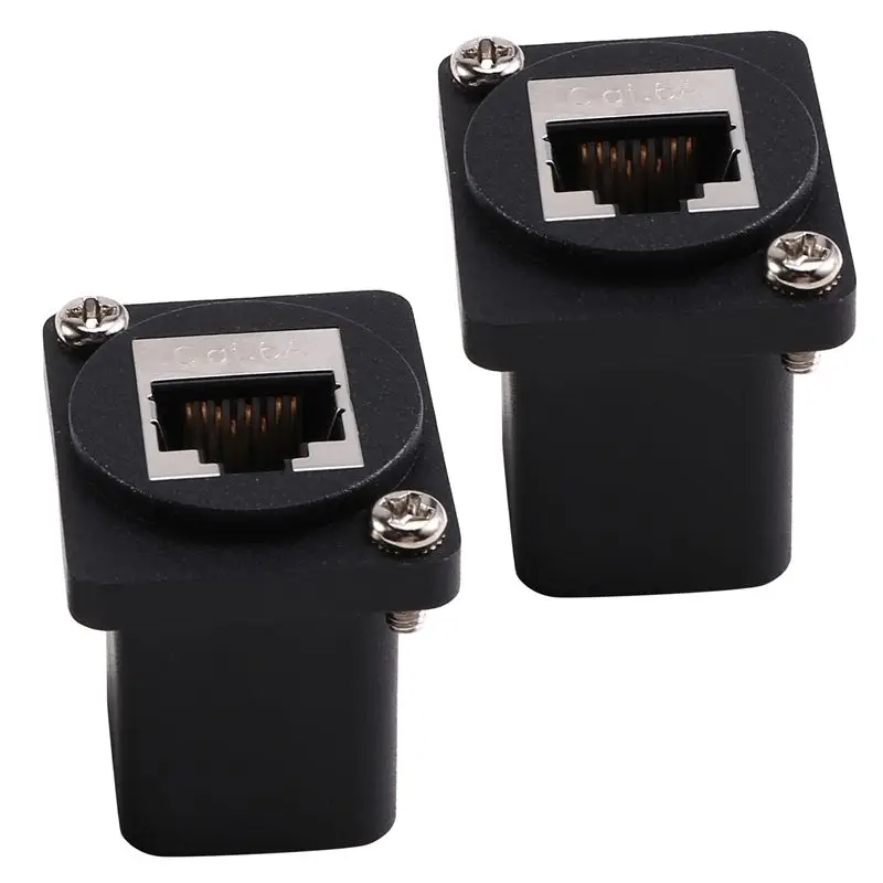 B50B-Ethernet Gige RJ45 Cat 6A Modular Ethercon Feedthru Modular Connector Panel Mount Connector