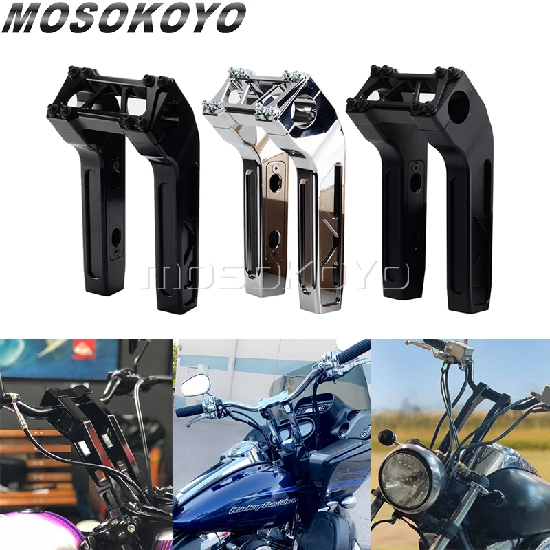 

Мотоциклетные рулевые подъемники 25 мм 1 дюйм Rise для Harley Dyna Fat Street Bob Low Rider Touring Electra Glide Club Style Riser