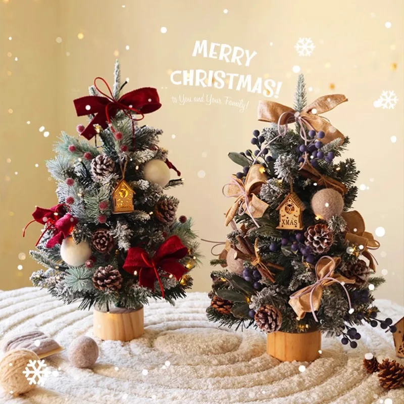 2024 new Christmas tree home desktop small decoration Christmas mini ornament ins wind DIY tree