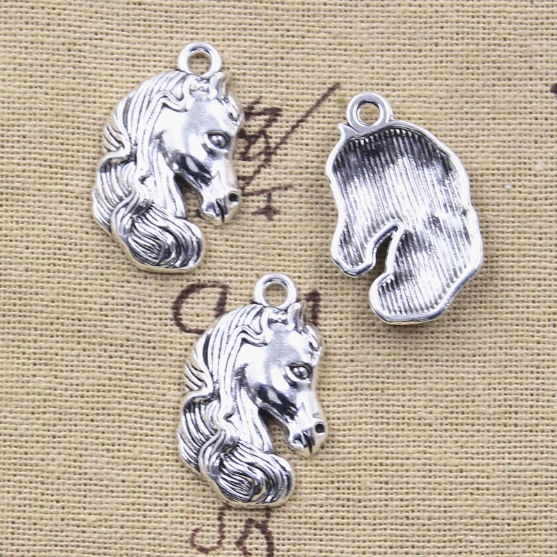 8pcs charms lovas Paripa 28x18mm Régiség Ezüst- színben medálok DIY mesterségek Gyártás Látlelet handmade Tibeti ékszer