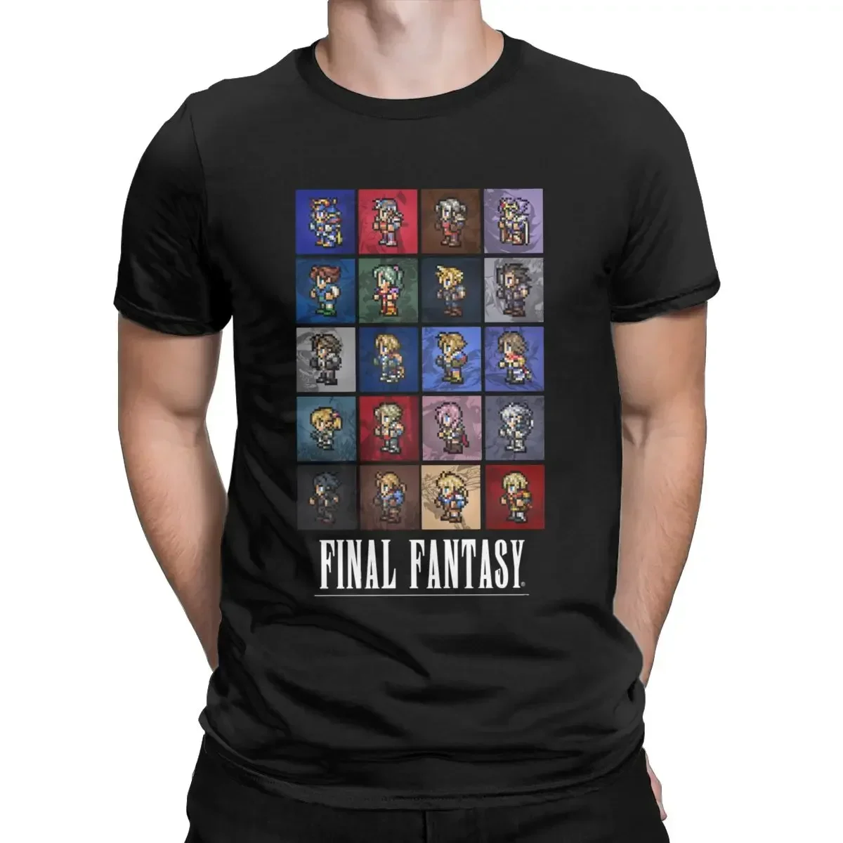 Graphic Printed Clothes Final Fantasy All FF PIXEL SPRITE Men's shirts Cool Tees video games Round Collar T-Shirt Pure Cotton