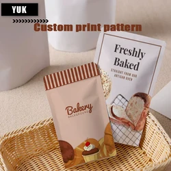 Custom Print Craft Paper Stand Up Ziplock Pouches, Packaging Bags, Coffee Bean Bread Cake Milk Flour Nuts