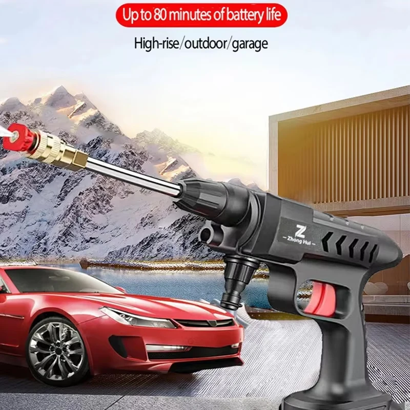 Car High Pressure Washer Portable Wireless Water Gun Lithium Battery Car Wash Machine For Home Car  Garden Cleaning Accessories