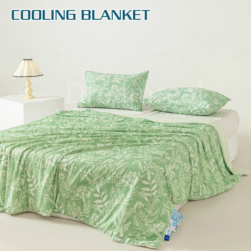 High Quality Cooling Blankets Printed Silky Air Condition Comforter Lightweight Summer Quilt with Cooling Fabric & Cold Fiber