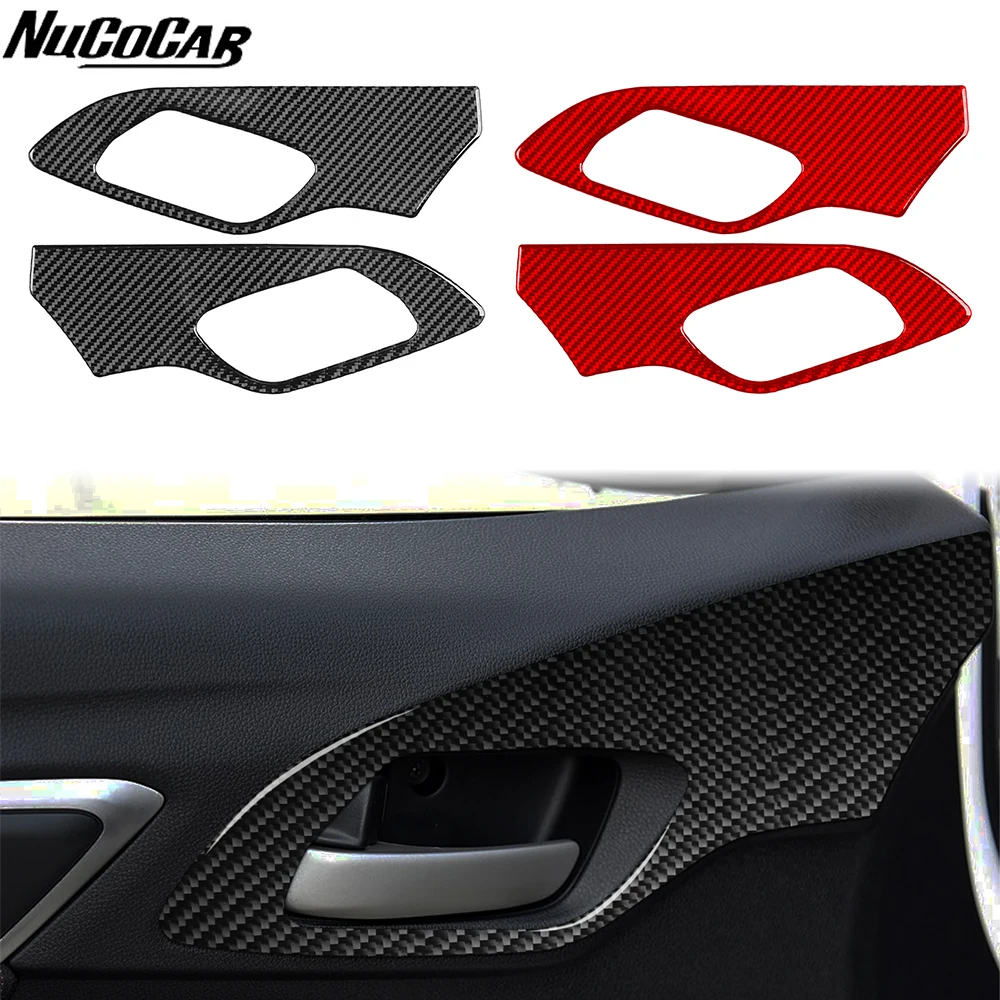 For Honda Fit Jazz 2014-2020 Carbon Fiber Front Door switch handle Panel Trim Cover Car Accessories Interior Decorative Stickers