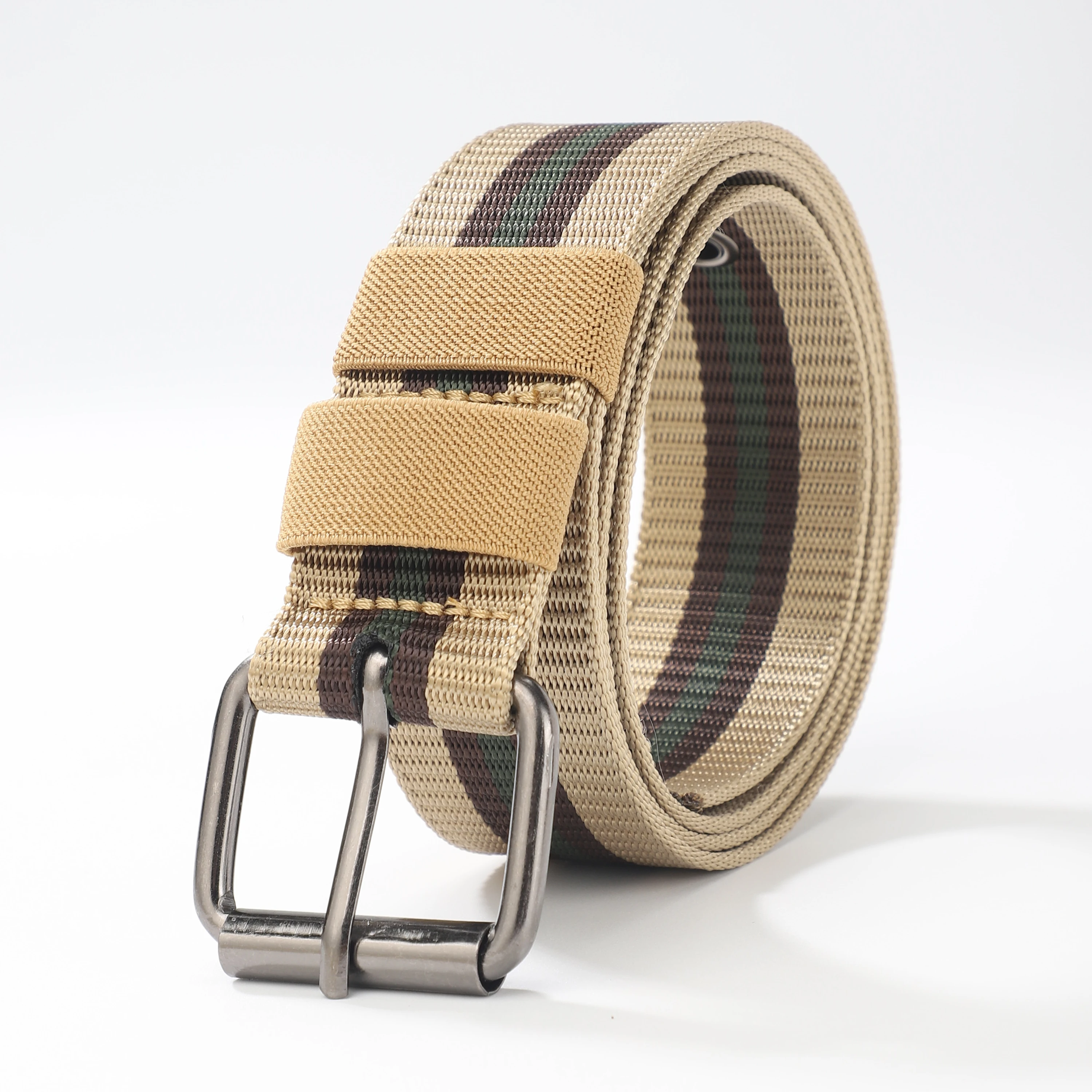 New men\'s extended needle buckle canvas waistband for middle-aged and young  outdoor nylon woven belt casual be