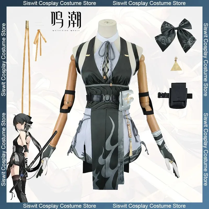 

Game Wuthering Waves Female Rover Cosplay Costume Battle Uniform Decorative Accessories Full Set Anime Carnival Dress Up Women