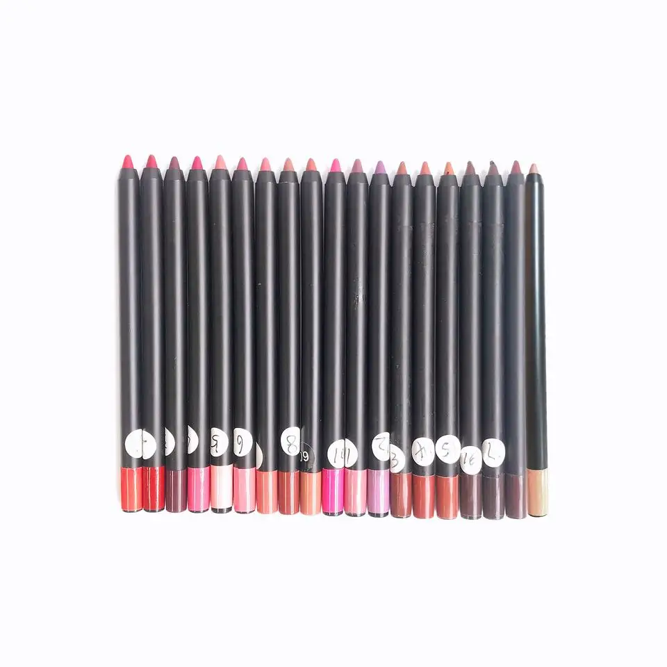 20Pcs Lip Liner Potlood Private Label Cosmetica Naakt Bruin Lip Liners Waterdichte Romige Lipliner Groothandel Bulk Voor Business