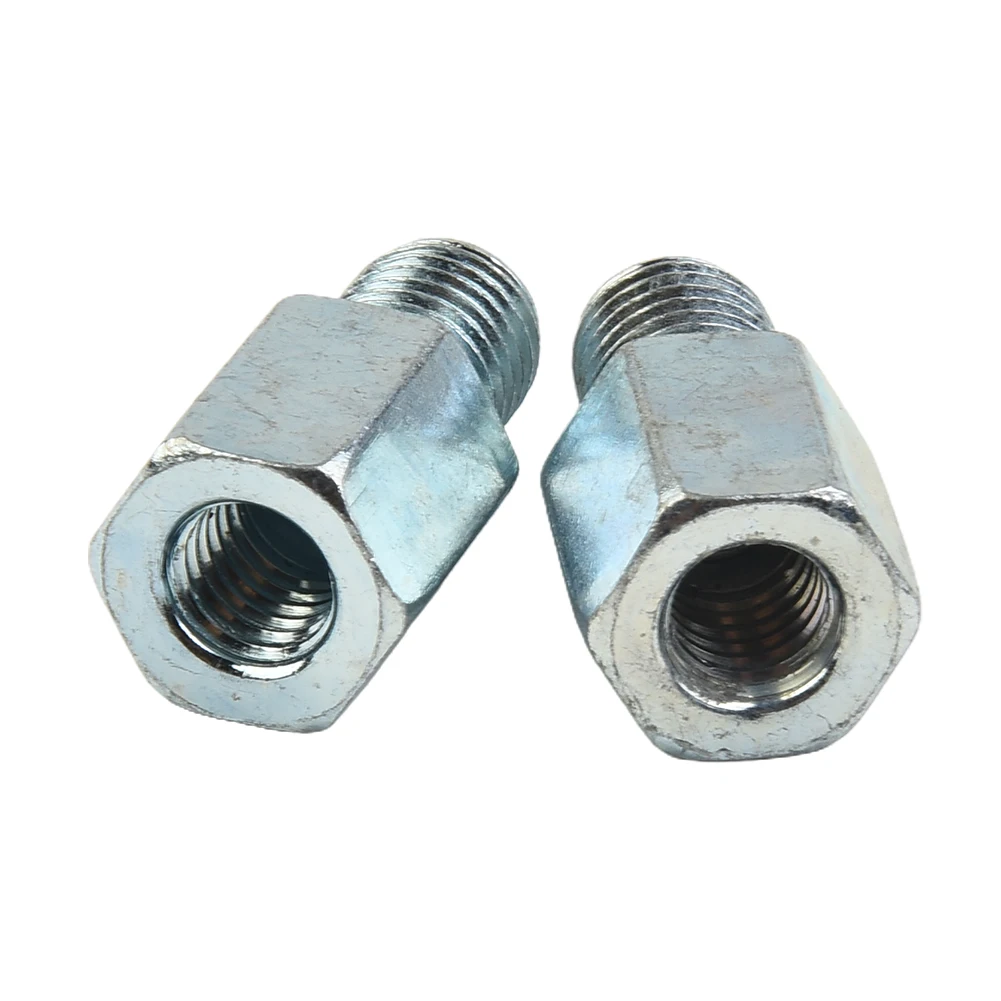 Chrome Mirror Adapter Pair for Motorcycle and Scooter Use with 8mm to 10mm Clockwise Thread Rear View Mirror Fit