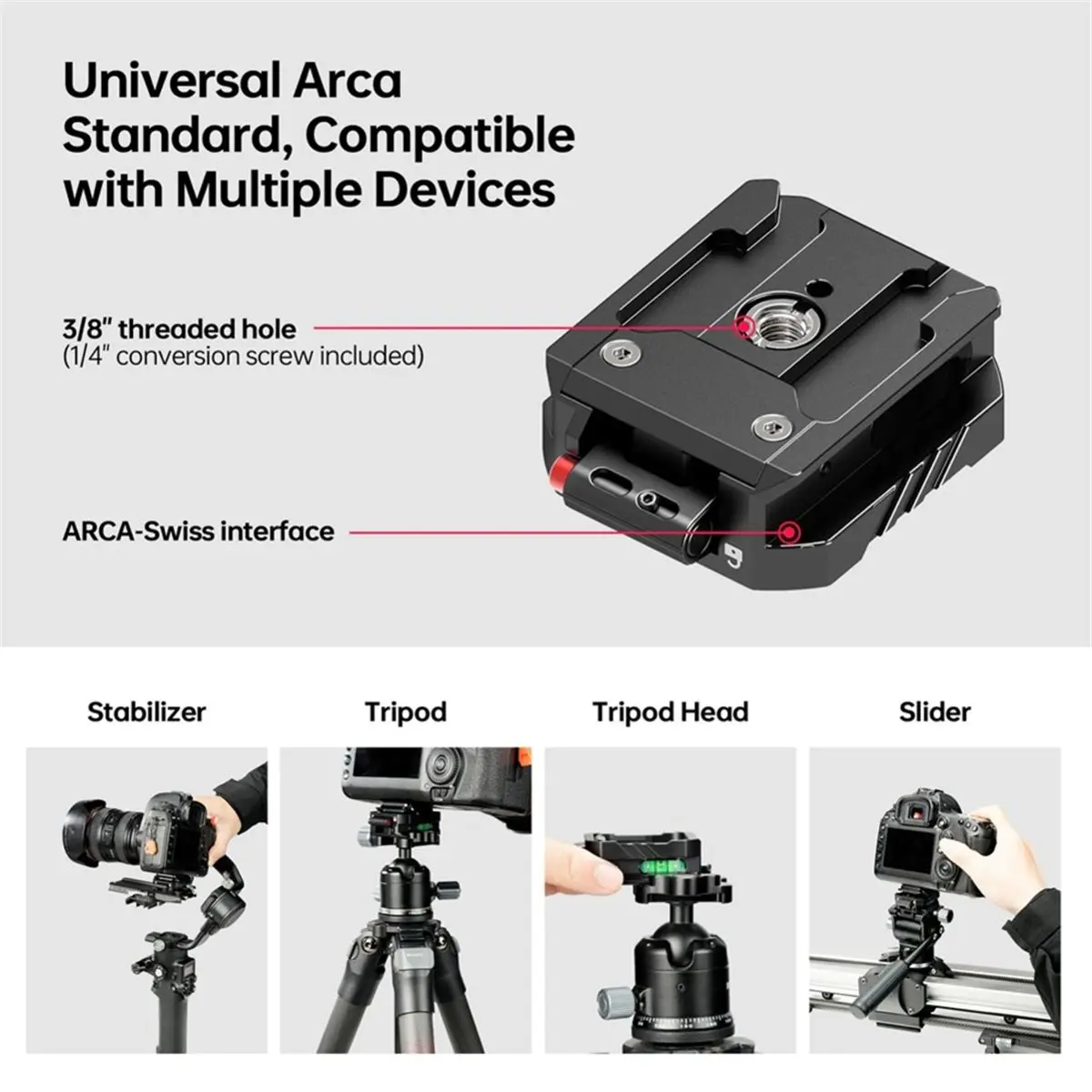 Quick Release Plate Kit Tripod Mount for Gimbal QR Clamp Slider Mount Adapter for Tripods Camera Stabilizer