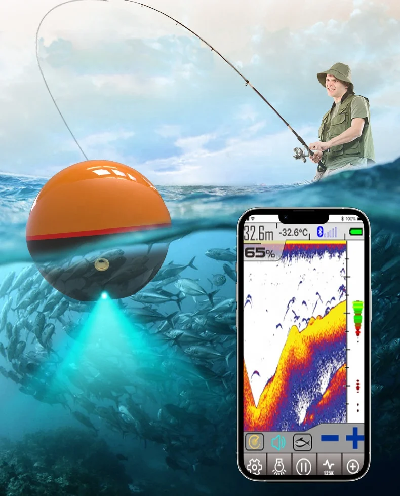 Premium Bluetooth-enabled High-Definition Wireless Fish Finder Mobile Fishing Detector