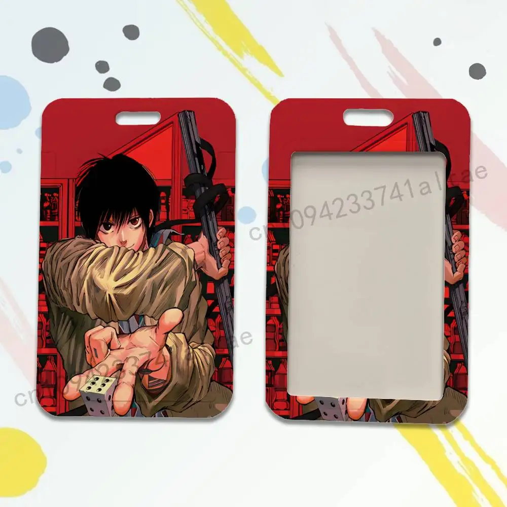 Sakamoto Comics D-Days Card Holder Durable With Carabiner Name Tag Vertical ID Badge Holders Credentials Protection view 2