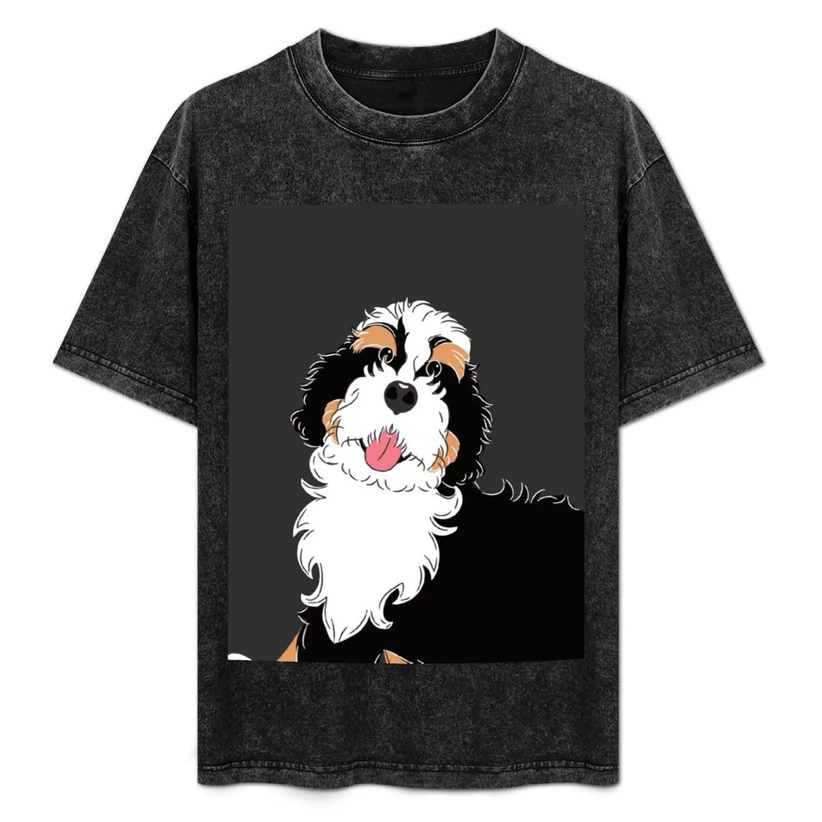 

Tri Color Bernedoodle T-Shirt Simple Print Design T-Shirt