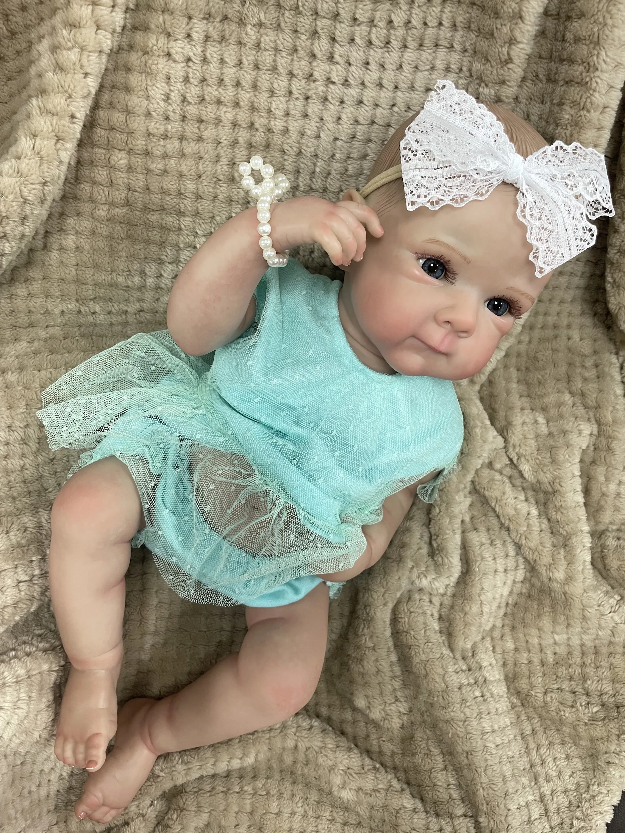 18 Zoll entzückende gemalte wieder geborene Puppe Bettie Silikon Vinyl Mädchen Neugeborene lebensechte 3D-Haut sichtbare Adern Sammler kunst puppen