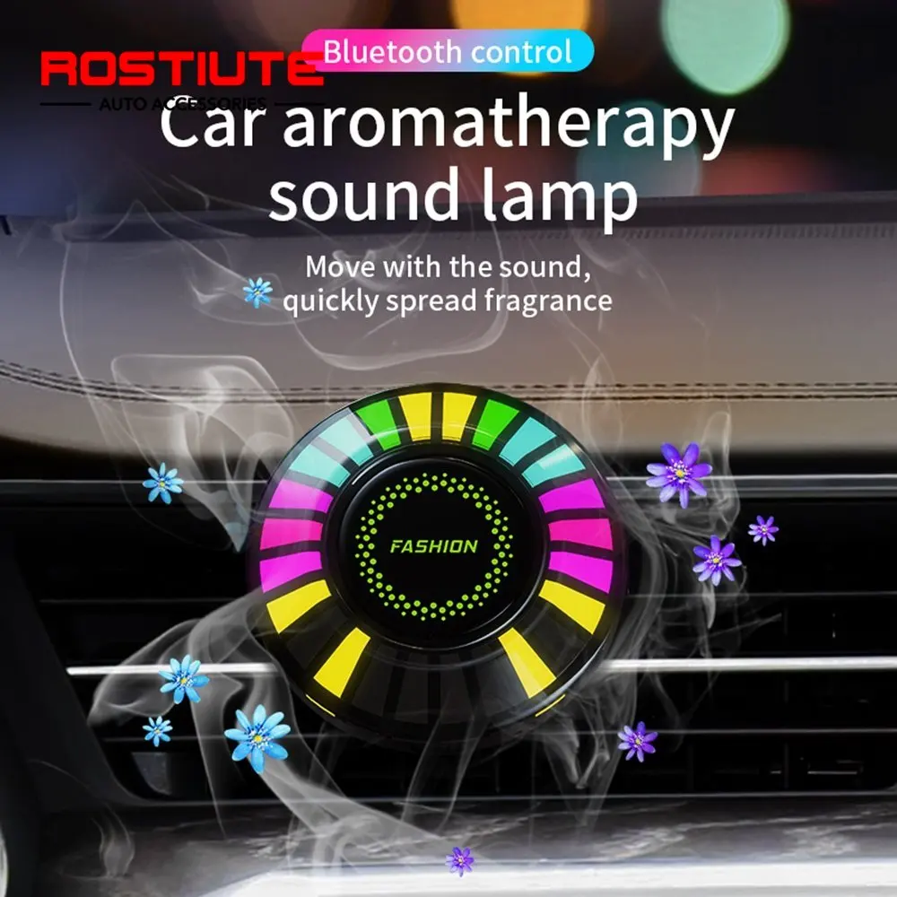 24LED RGB Car Interior Ambient Light Automotive Music Rhythm Neon Light Round Led Interior Atmosphere Decoration  APP Control