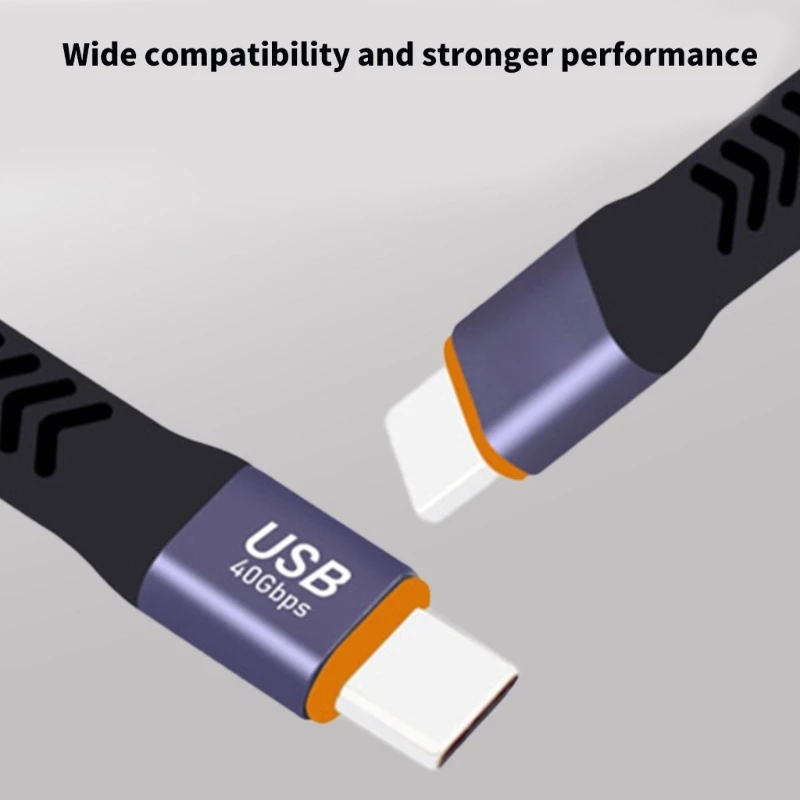 USB C To USB C Cable, 40Gbps Fast Speed Data, 100W PD Fast Charging, FPC Flat Line 4K60hz Video Support 10CM Short