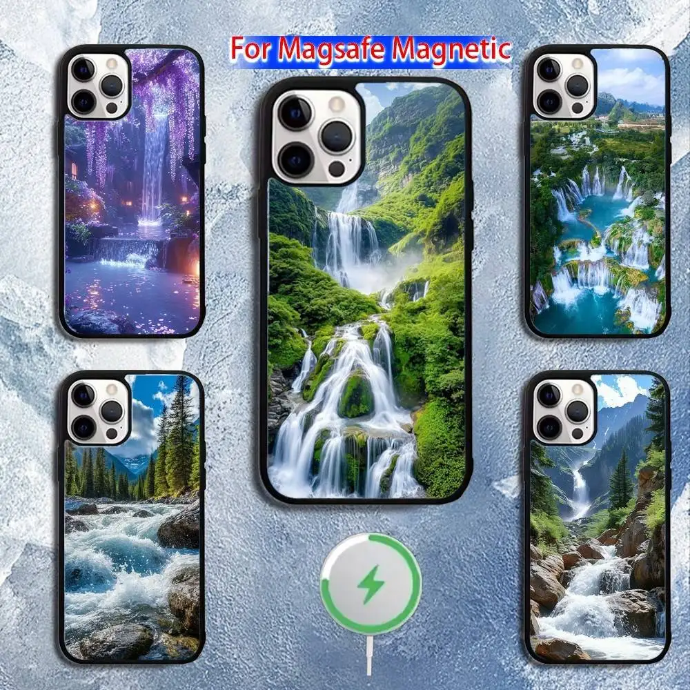 

Waterfall nature Phone Case For iPhone 16,15,14,13,12,11,Pro,Max,Plus,Mini,Magsafe,Magnetic Wireless Charging Case