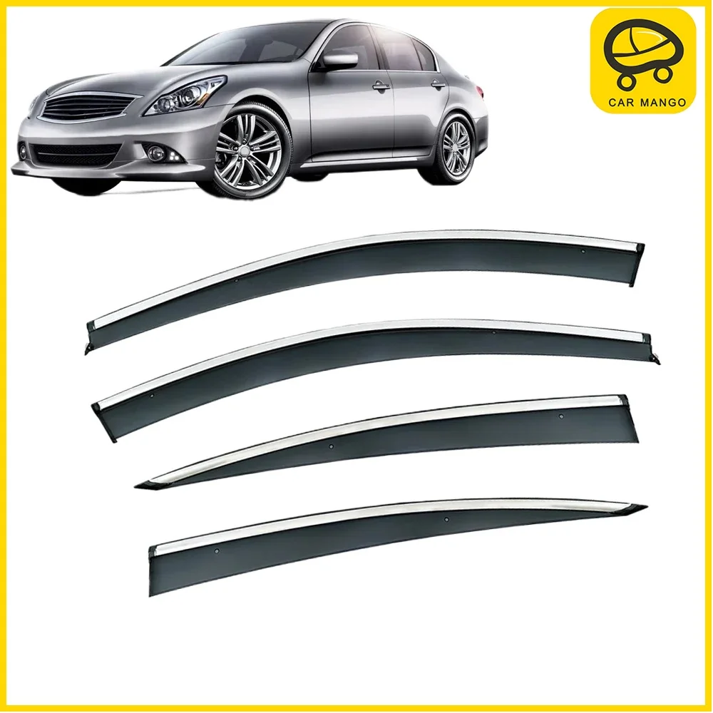 

Chrome Strips Rain Guards for Infiniti Q40 V36 2007-2015 Window Visor Wind Deflectors Door Visor Vent Shades Ventvisor