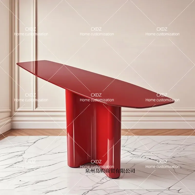 Modern Light Luxury Entrance Console Table for Villa Hotel Sales Office Decorative End View Table Entryway Furniture