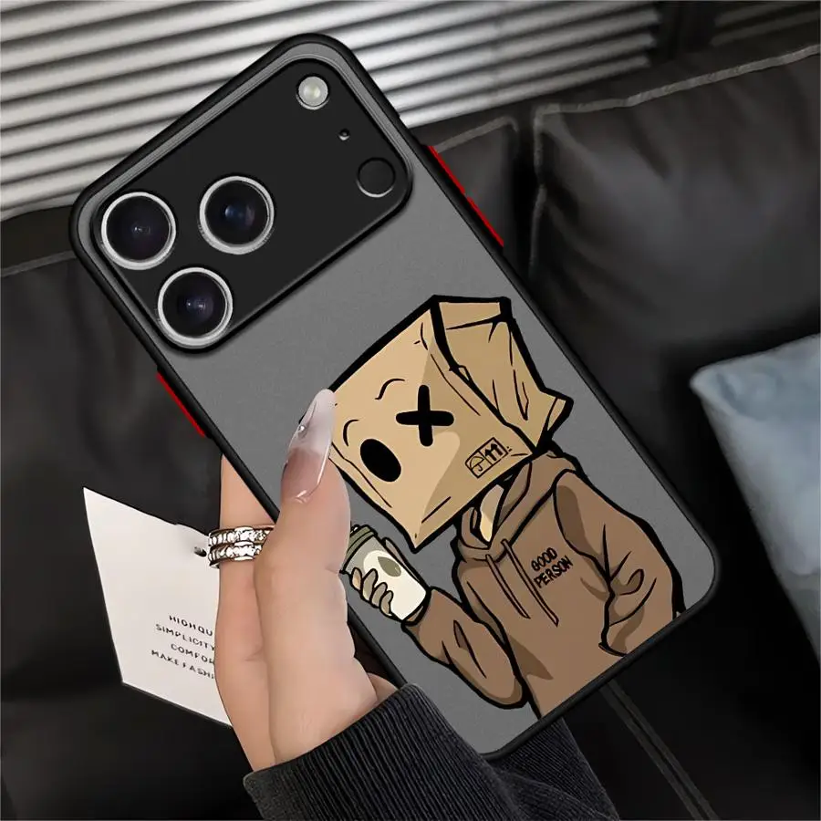 ايمو الكرتون ورقة رجل نمط الحال بالنسبة آيفون 12 13 11 برو ماكس 13 Mini 17 الهواء 7 8 XS ماكس 15 16 14Plus غطاء ناعم