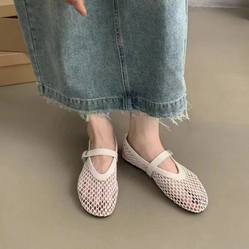 Women\'s Pointed Toe Flat Shoes Solid Color Knitted Slip on Shoes Casual Breathable Ballet Flats Women Flat Shoes Loafers Women