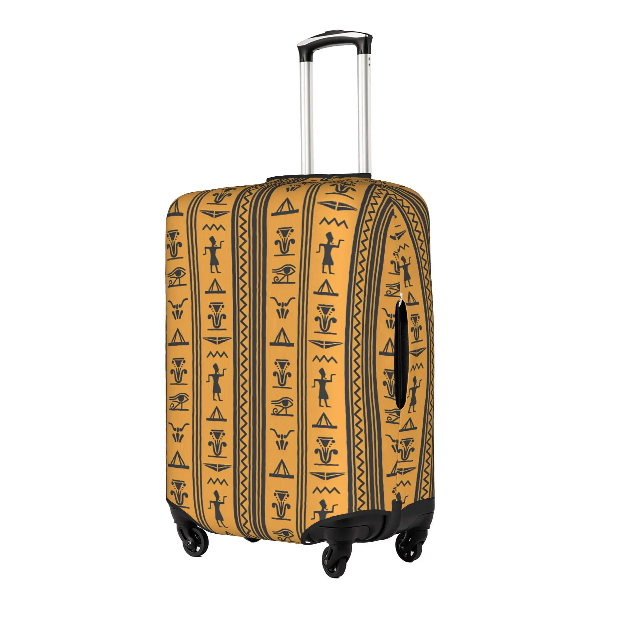 Egyptian Ankh Pyramids  Luggage Cover Protector Funny Hieroglyphs Eye of Horus Travel Suitcase Covers for 18-32 Inch