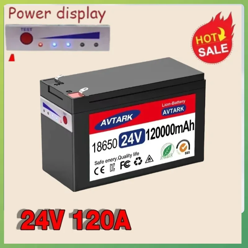 

NEW LiFePO4 24V 120Ah Lithium Ion Battery for Solar panels Electric Boats Remote Control Toys Camping light BMS 30A High Current